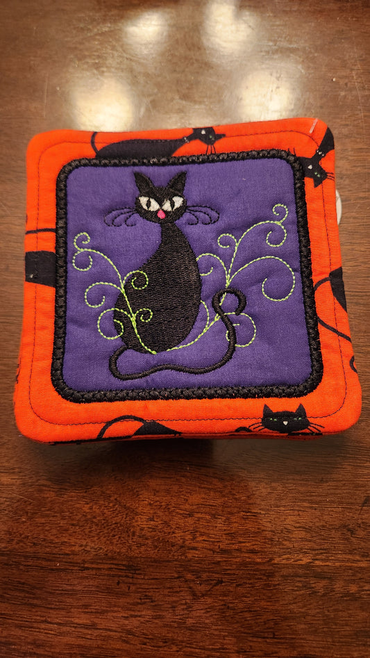 Coasters, Embroidered, Halloween, sophisticats, set of 4