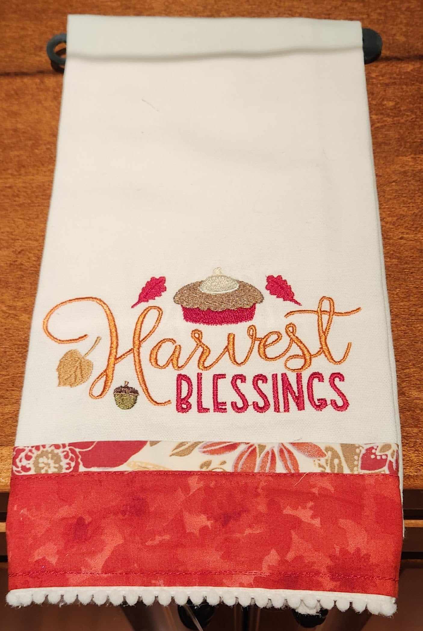 Kitchen Towel, Embroidered, Harvest Blessings
