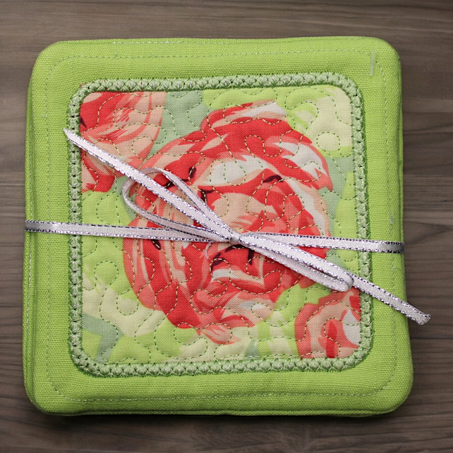 Coasters, Roses, Pink, Lime Green