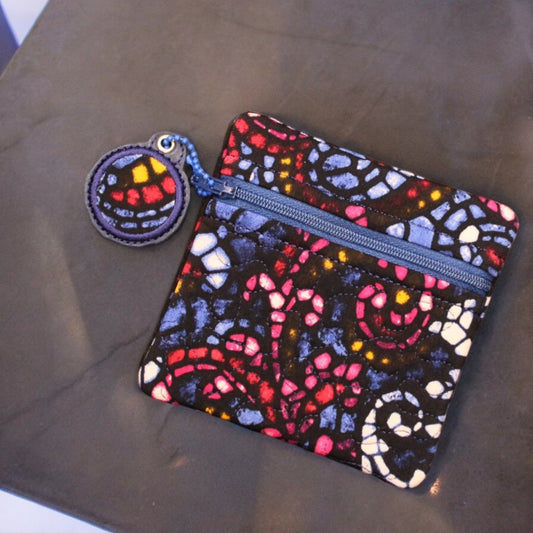 Zippered bag, Stained glass print, small