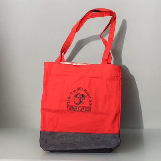 Tote Bag, Embroidered, Farmer's Market