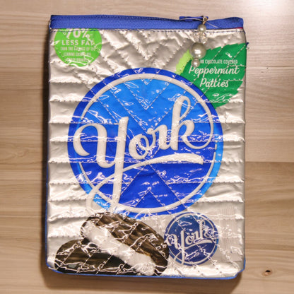 Zippered bag, Candy themed, York, blue